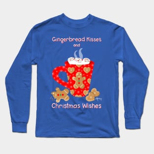 Hot Chocolate and Gingerbread Cookies on Ice Blue Long Sleeve T-Shirt